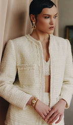 Boucle Ivory Cardigan