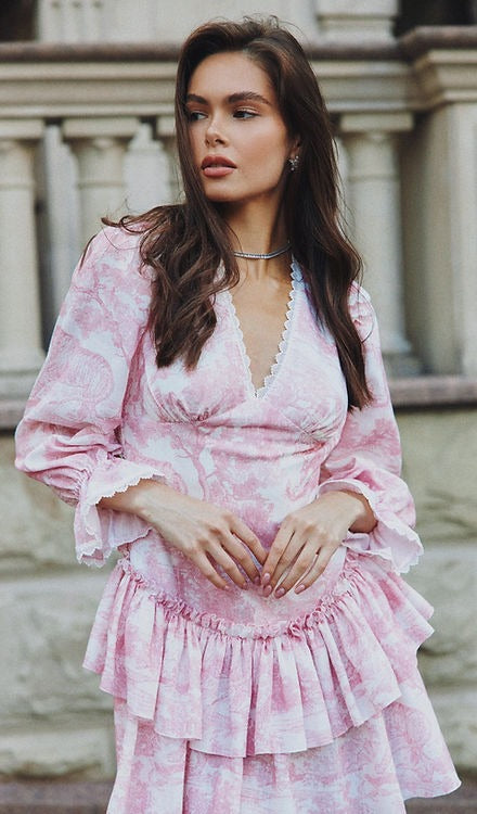 Floral Linen Lace Dress